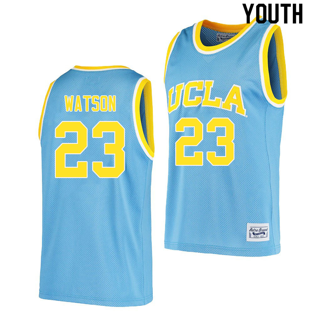 Youth #23 Peyton Watson UCLA Bruins College Jerseys Sale-Retro Blue - Click Image to Close
